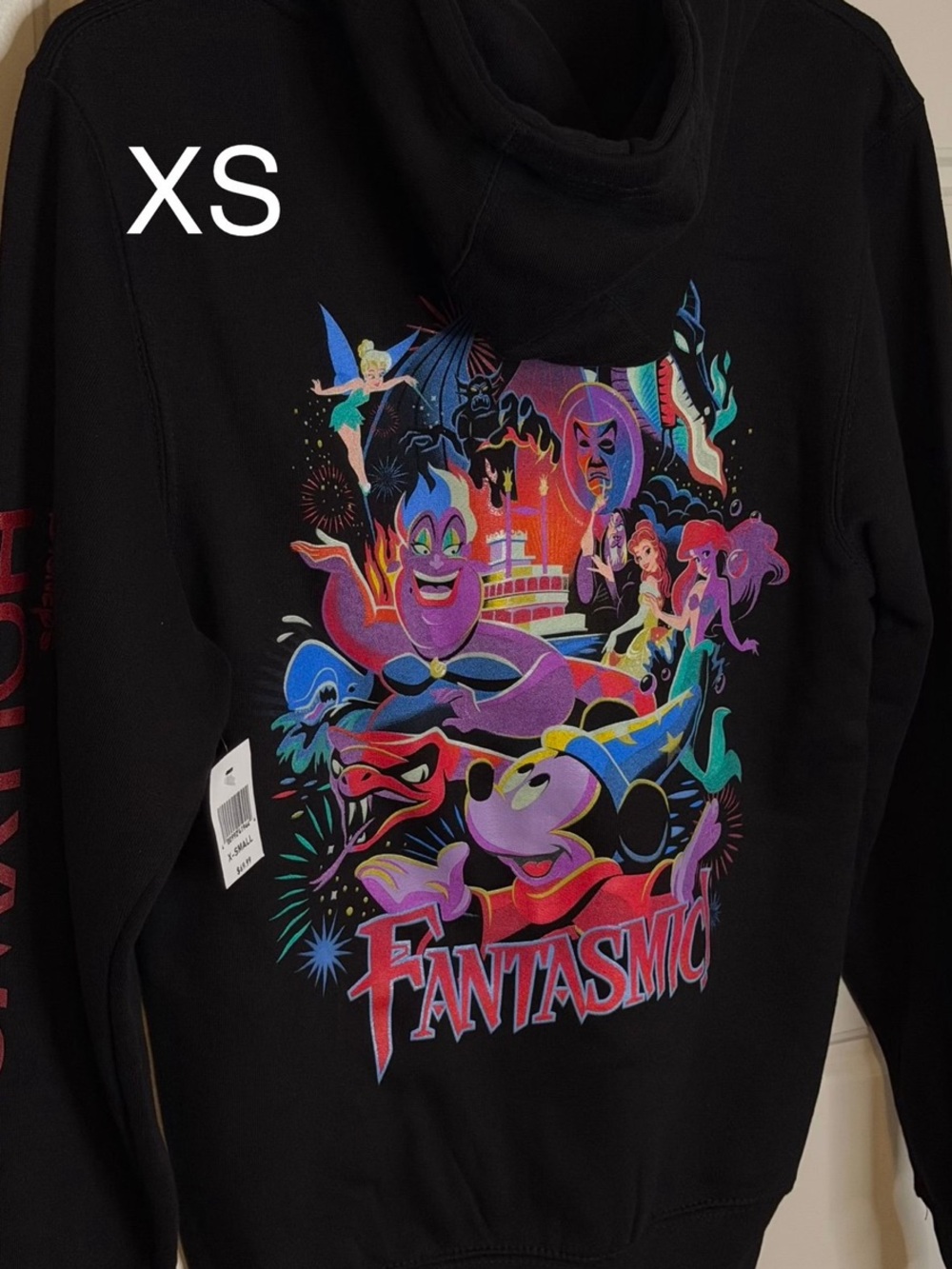 Disney Fantasmic! Hollywood Studios Glow in Dark Hoodie (XS) Extra Small WDW NWT